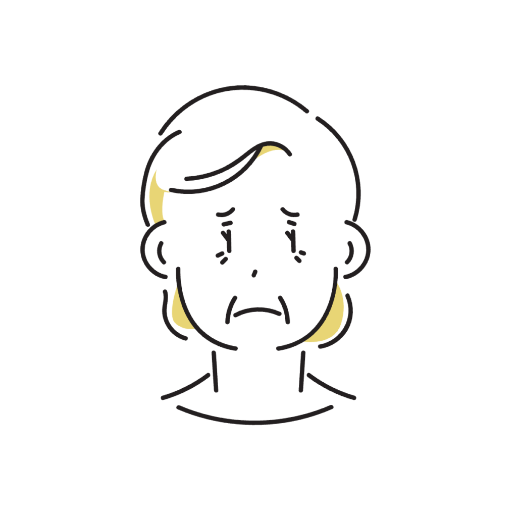 疲れた顔の女性のイラスト【相模原市のクォンタムタッチヒーリングならゼロハチ空間】